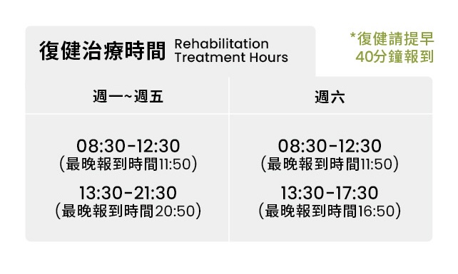 佑立診所復健時間表