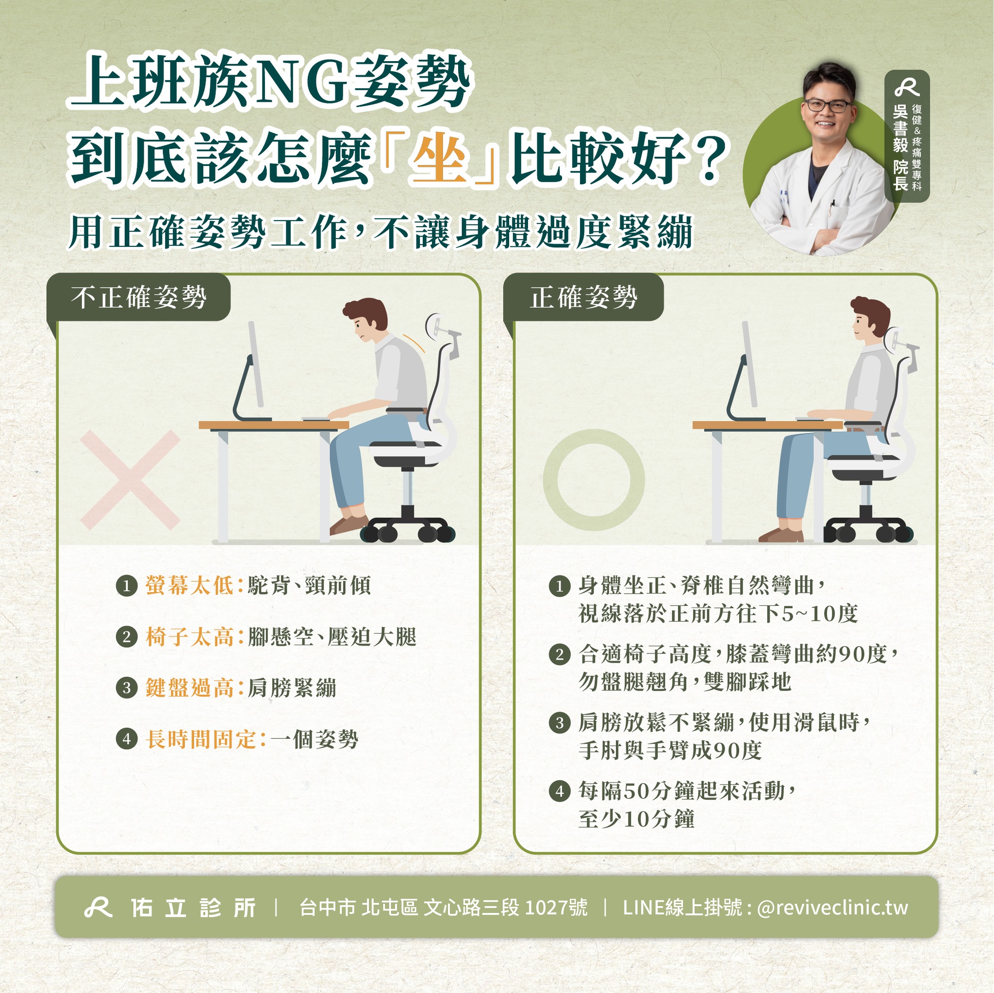 久坐上班族肩頸痠痛、下背痛怎麼辦？4大NG姿勢與改善方法解析-佑立診所 